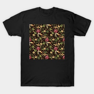 Floral Mushroom Pattern T-Shirt